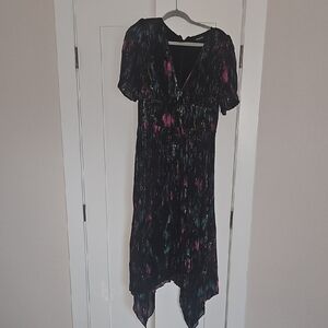 The Kooples Black and Multicolor Asymmetrical Dress